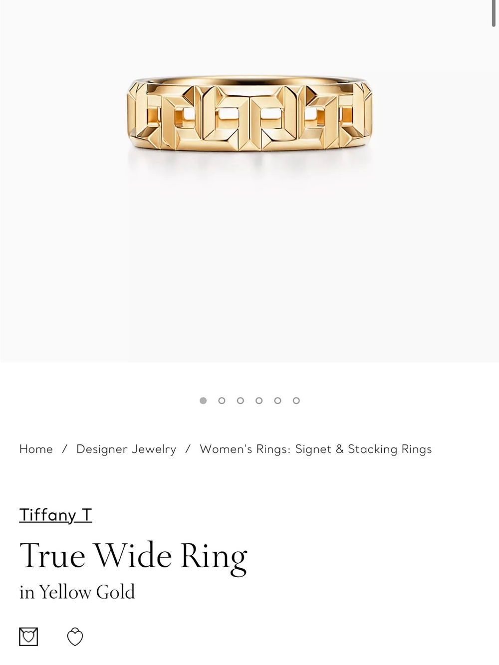 Tiffany & Co. Tiffany T True Wide Ring in 18k Rose Gold - Size 12 - Picture 8 of 8